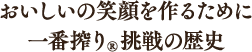 おいしい笑顔を作るために 一番搾り®挑戦の歴史