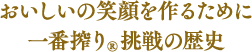 おいしい笑顔を作るために 一番搾り®挑戦の歴史