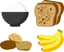 ご飯 パン 芋 バナナ