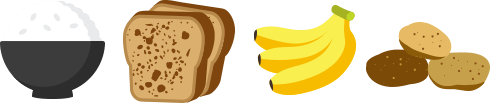 ご飯 パン バナナ 芋