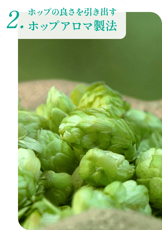 2.ホップの良さを引き出す ホップアロマ製法