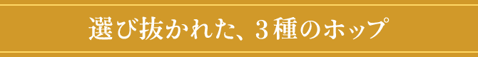 選び抜かれた、3種のホップ