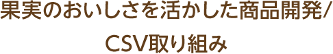 果実のおいしさを活かした商品開発/CSV取り組み