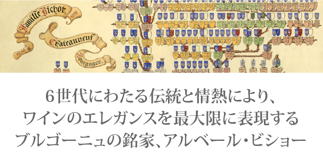 6世代にわたる伝統と情熱により、ワインのエレガンスを最大限に表現するブルゴーニュの銘家、アルベール・ビショー
