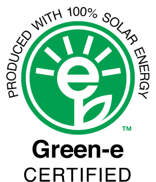 PRODUCED WITH 100% SOLAR ENERGY Green-e CERTIFIED
