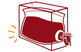 ワインの入った袋のイラスト