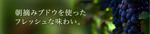 朝摘みブドウを使ったフレッシュな味わい。