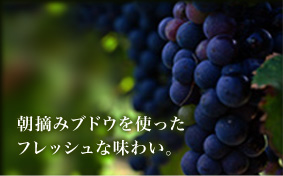 朝摘みブドウを使ったフレッシュな味わい。