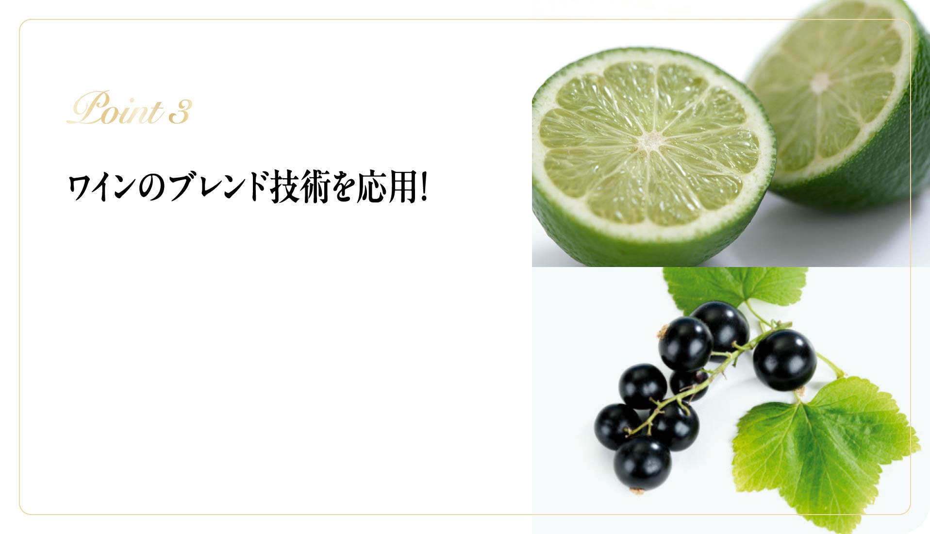 Point3：ワインのブレンド技術を応用！