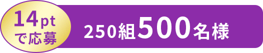 14ptで応募 250組 500名様