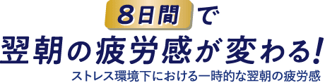 8日間で翌朝の疲労感が変わる ストレス環境下における一時的な翌朝の疲労感
