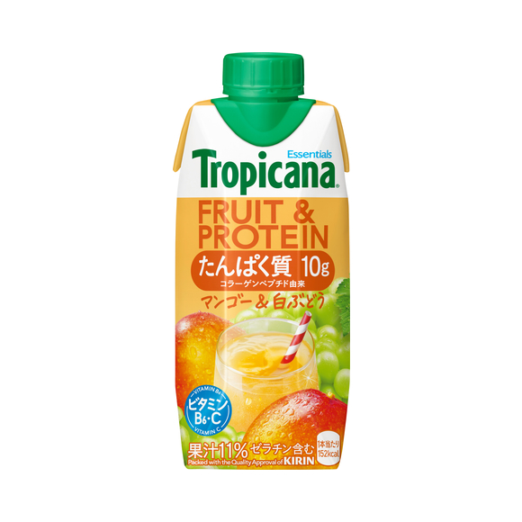 トロピカーナ エッセンシャルズ FRUIT ＆ PROTEIN マンゴー＆白ぶどう
