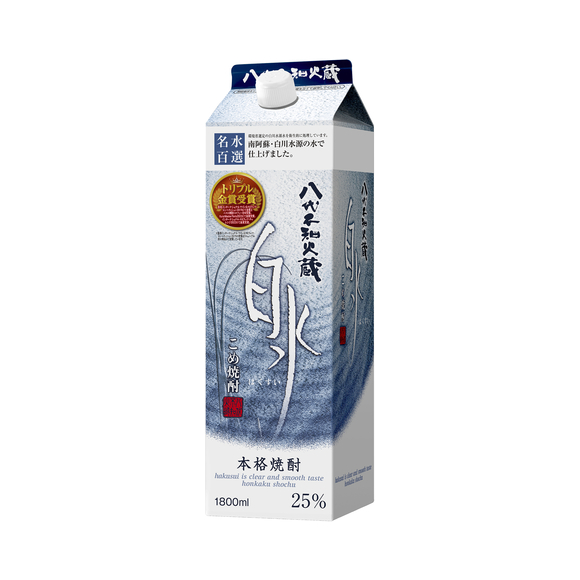 八代不知火蔵 25度 こめ焼酎 白水 1800ml 紙｜商品・品質情報