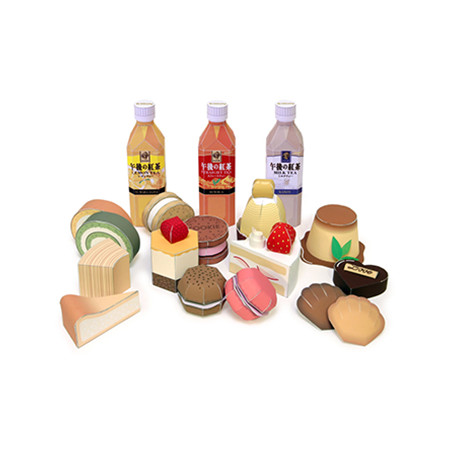 Let S アフタヌーンティー 食べもの 飲みもののペーパークラフト キリン