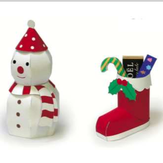 Happy クリスマス 秋 冬のペーパークラフト キリン