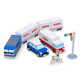 乗り物のペーパークラフト キリンビバレッジ ペーパークラフト びばれっじキッズ キリン