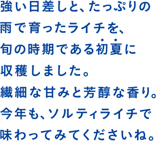 旬のライチのおいしさ詳細