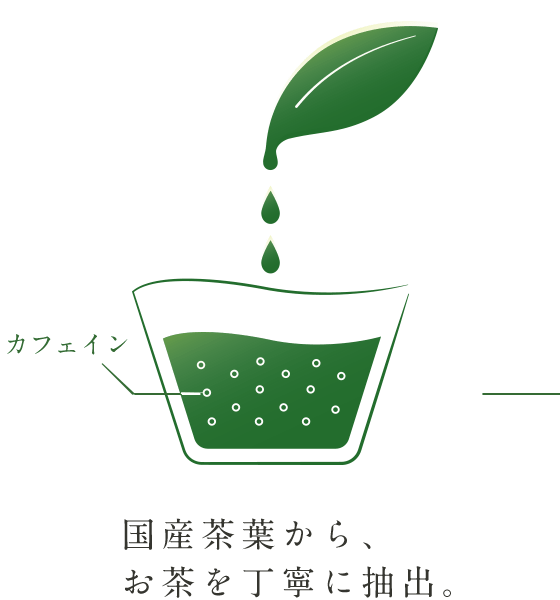 国産茶葉から、お茶を丁寧に抽出。
