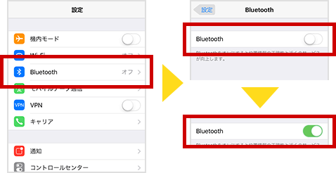 iOSのBluetooth設定画面