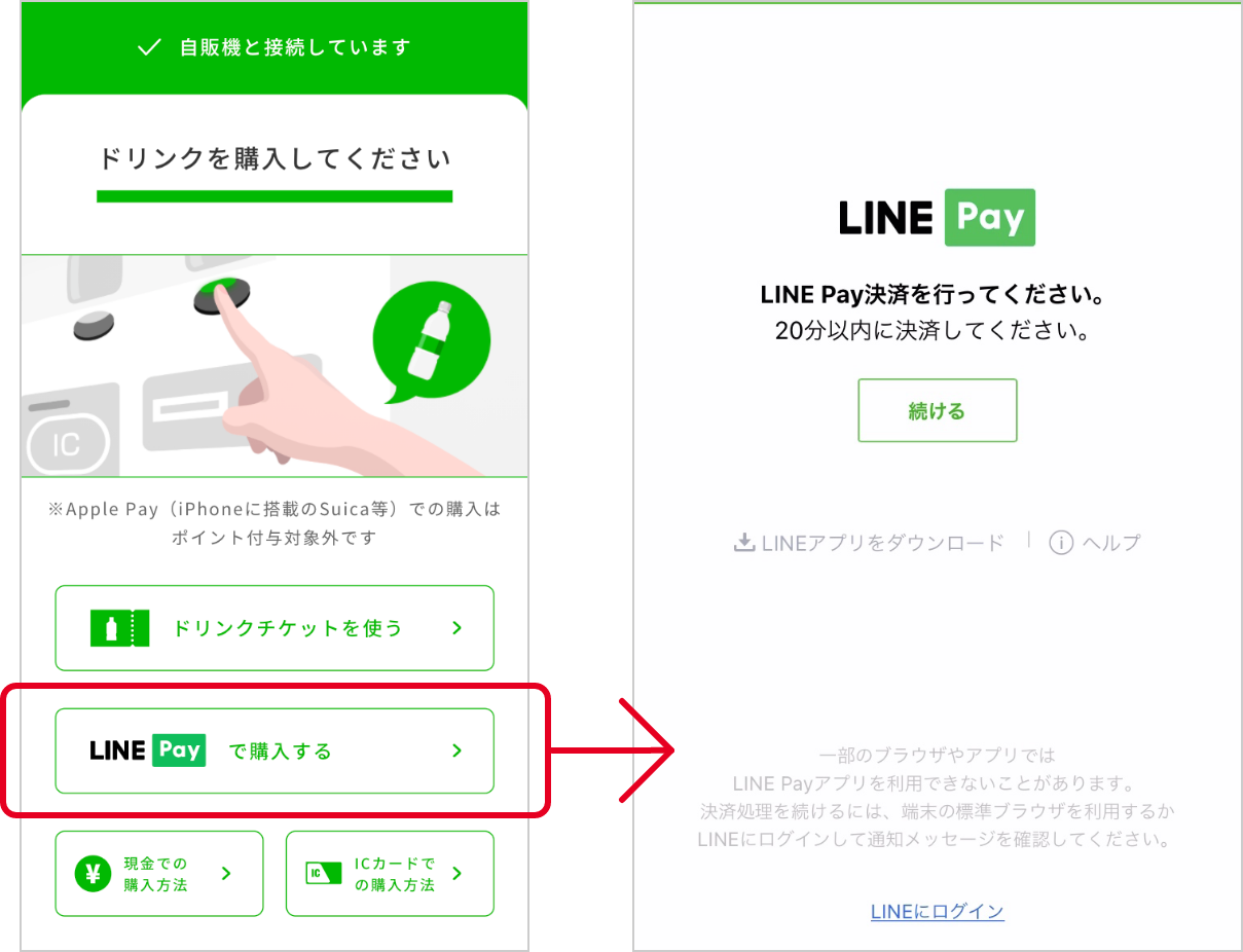 LINE Pay決済画面の画像